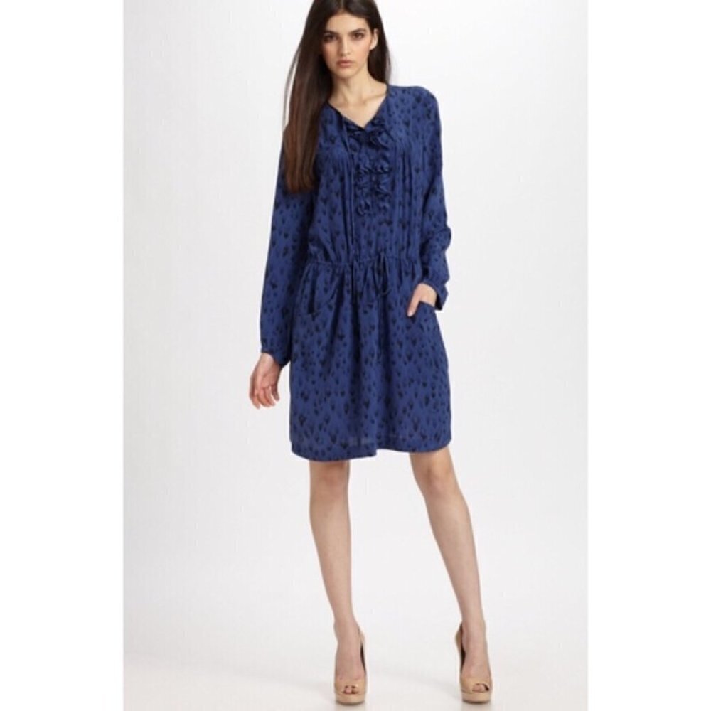 REBECCA TAYLOR | Silk Printed Long Sleeve Dress | Sz. 4